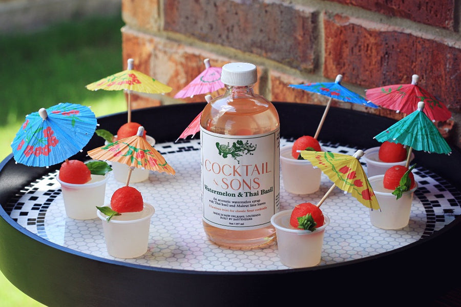 Cocktail and Sons Watermelon and Thai Basil flavoring festive summer jello shots 